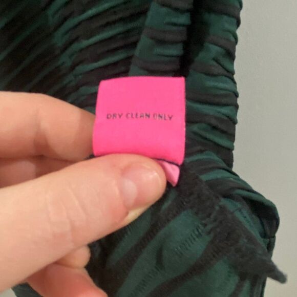 Betsey Johnson Green/Black Stripe Dress With Cage Back Detail Size 8 - Picture 5 of 6